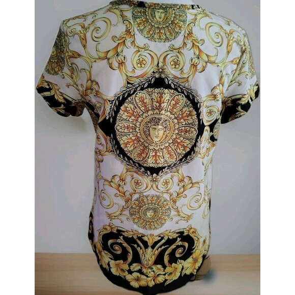 TopCapy Top Size EUR 36 US S Baroque Medusa Print V Neck Short Sleeve - Picture 3 of 11